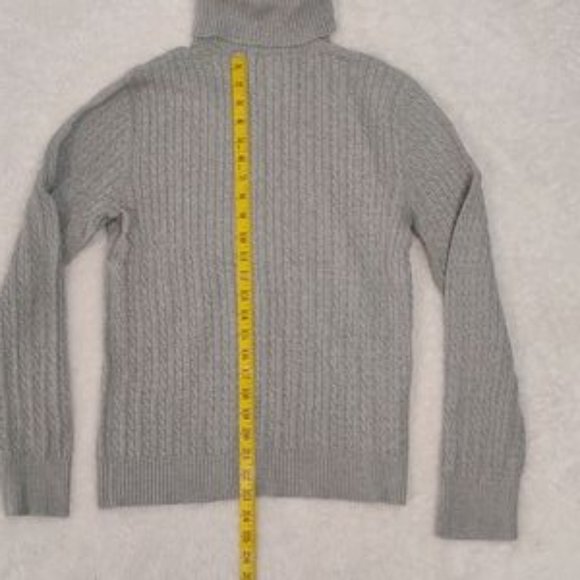 FREE with Bundle American Living 100% Cotton Grey Cable Knit Turtleneck Size XL - Picture 8 of 13